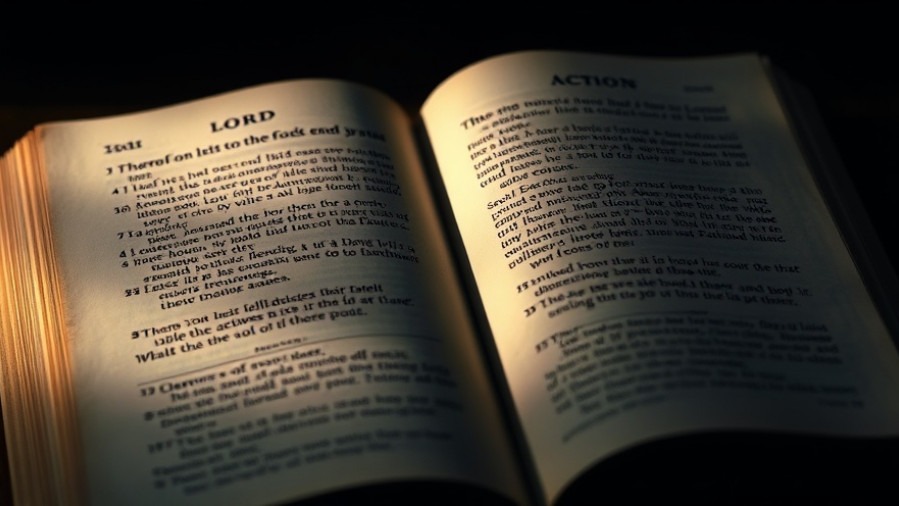 Cinematic close-up of an open Bible revealing verses on prayer power and prophetic insights.
