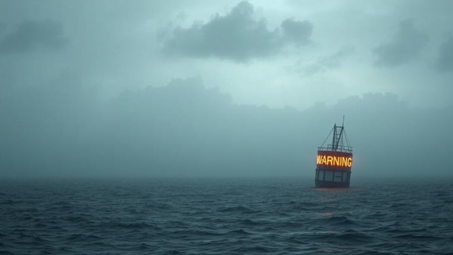 Prophetic warning on a misty ocean buoy, embodying words of power and life.