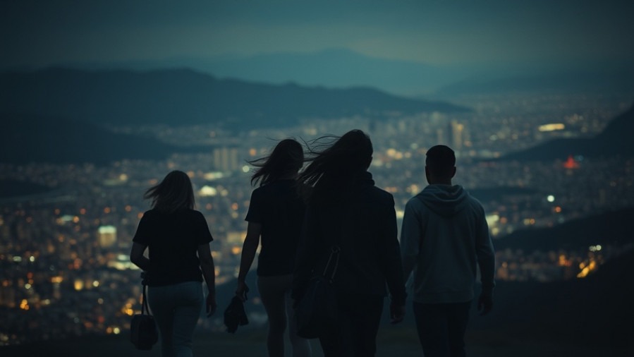 A group confidently walks through a glowing city, embodying supernatural strength and community faith.