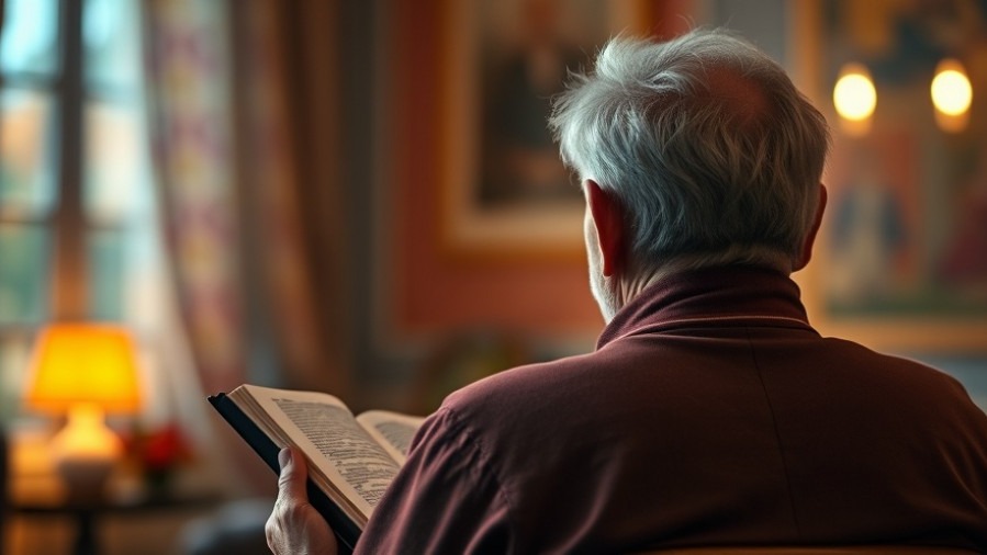 Elder man reading the Bible, embodying spiritual allies and gratitude for friends.