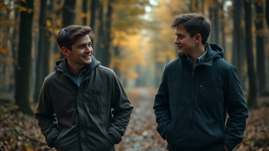 Older brothers in an autumn forest discussing prophetic voices and community revival.