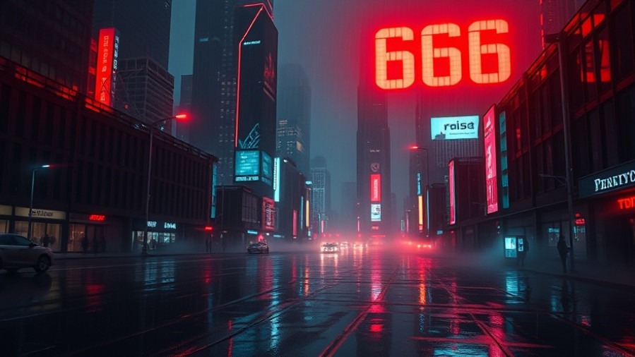 Futuristic digital cityscape drenched in rain, reflecting prophetic insights.