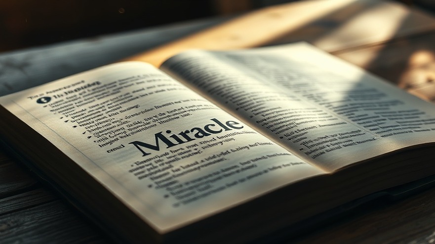 Cinematic close-up of 'Miracle' in an open Bible, highlighting faith and powerful prayer.