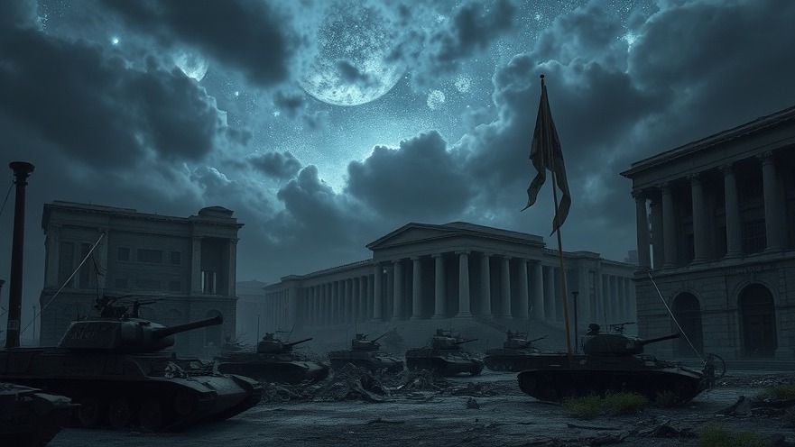 A dystopian cityscape reflecting decay; where spirit-filled Christians seek revival.