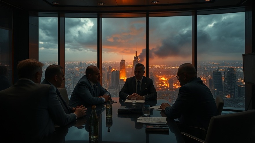 Intense boardroom scene depicting spiritual warfare and cultural narratives with Mario Murillo.