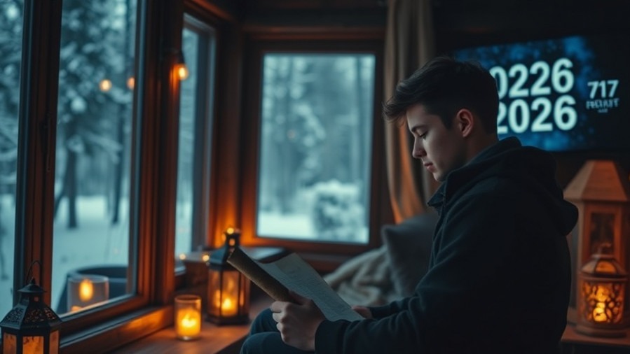 Young adult reading a scroll in a cabin, reflecting on prophetic insights for spiritual growth.