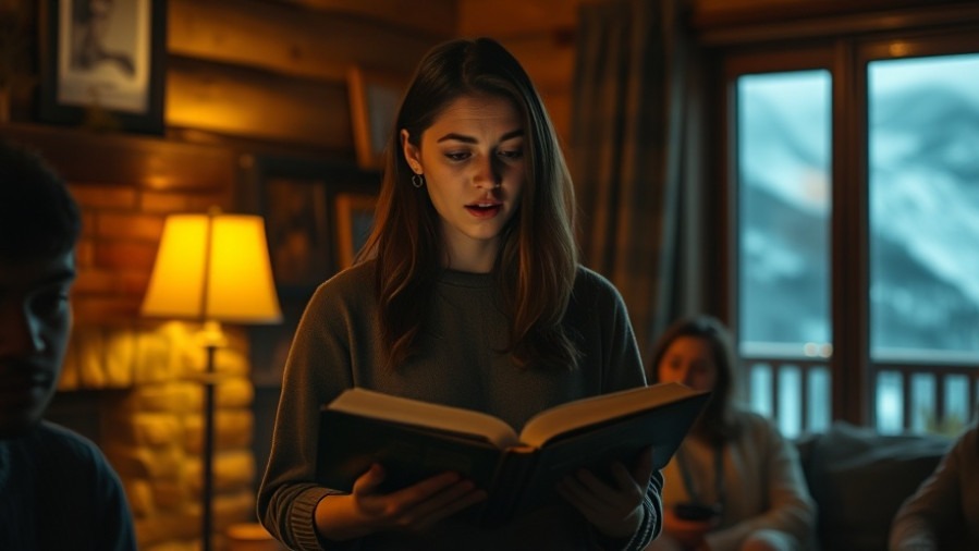 Young woman leads prophetic declarations at a cozy Bible study with Spirit-filled Christians.