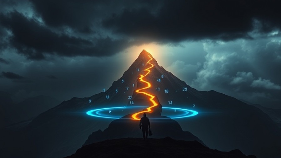 A figure walks towards a glowing path on a mountain, symbolizing spiritual maturity.