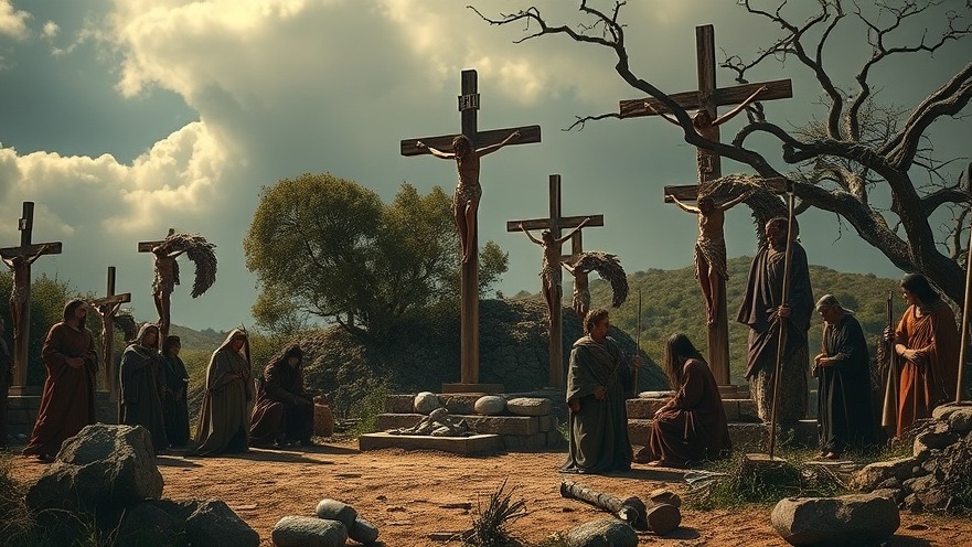 Cinematic portrayal of spiritual warfare and sacrifice in a biblical landscape.
