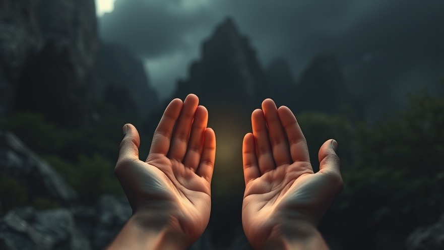 Hands holding glowing ether light, symbolizing spiritual healing and faith in science.