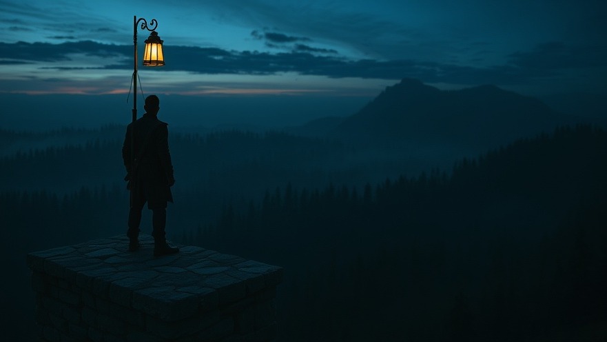 A watchman symbolizes Spiritual Vigilance, guarding against the night.
