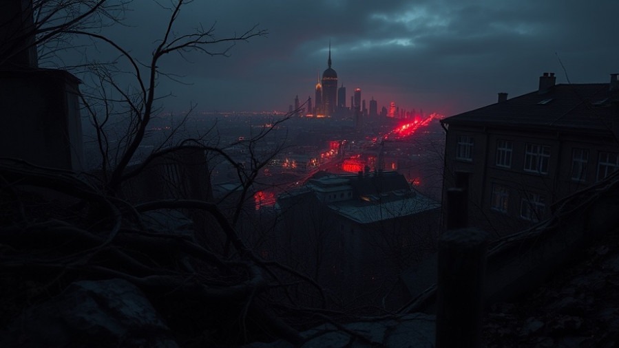 Haunting post-tribulation theology scene depicting heresy in Christianity.