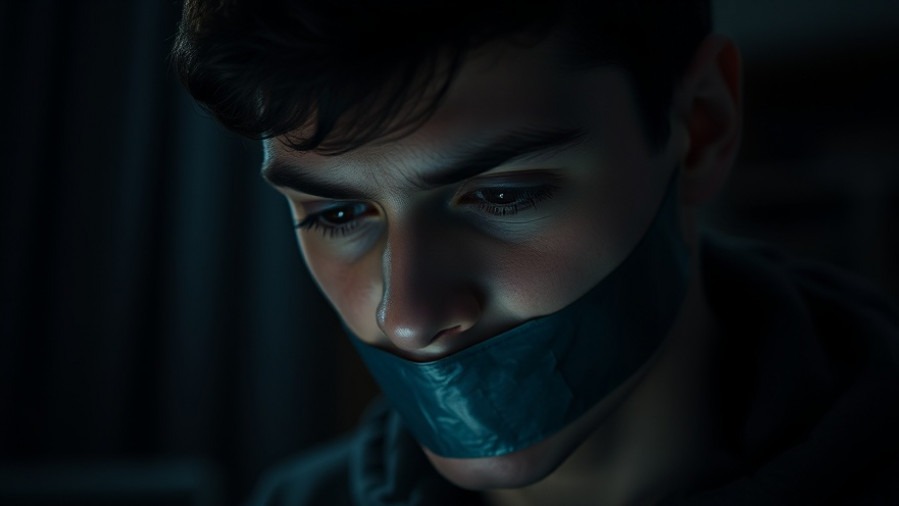 Courageous speech in darkness: young man, duct tape, tension, truth in leadership.