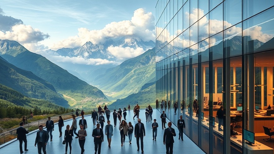 Lance Wallnau-inspired building embracing miracles and healings amidst mountains.