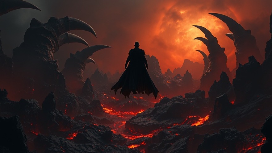 Cinematic scene of Judas Iscariot as Antichrist amidst apocalyptic chaos.