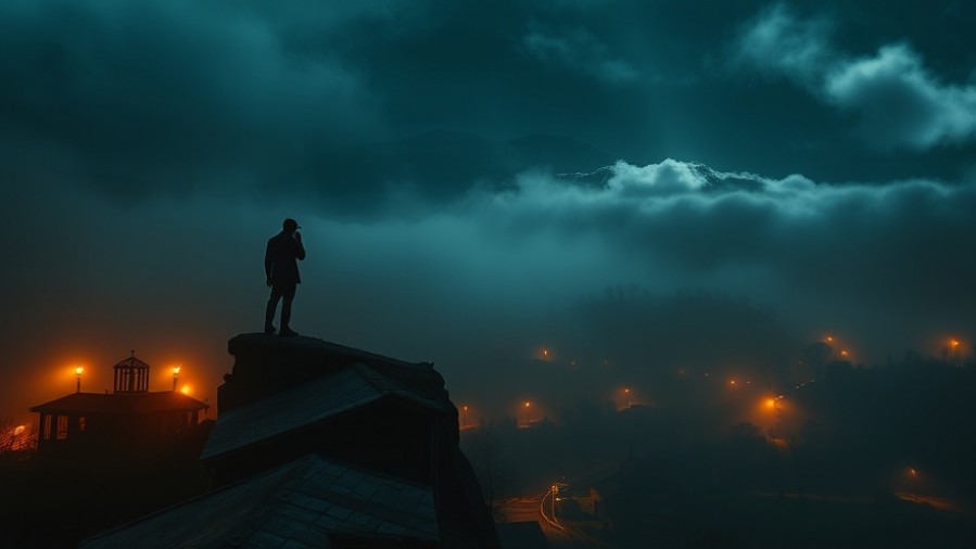 A lone watchman on a misty cliff embodies prophetic insight and spiritual vigilance.