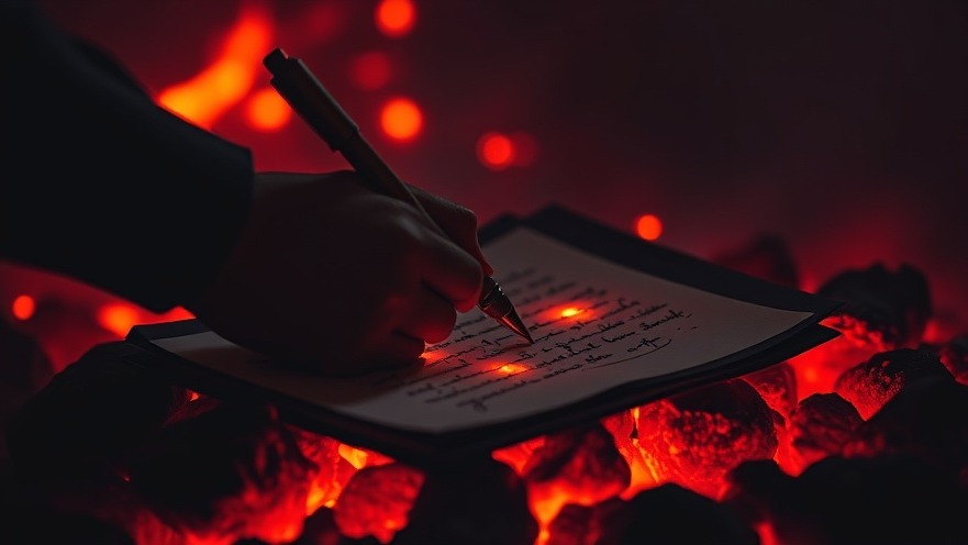 Hand writing glowing words on ember, symbolizing Joseph Z's supernatural breakthrough.