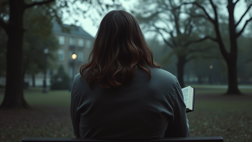 A contemplative figure with long hair in a park, reflecting on Kim Clement's prophetic insights.