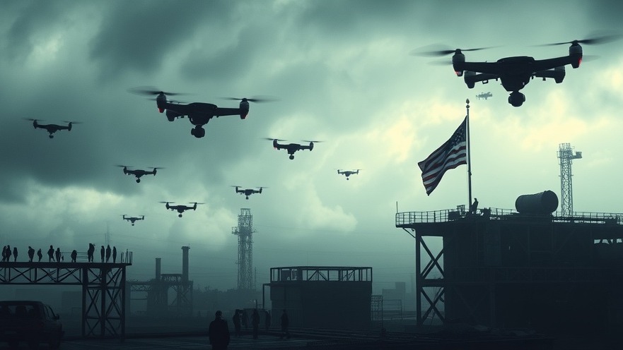 Dramatic scene of drones in Dark Horse Prophecy, symbolizing spiritual warfare.