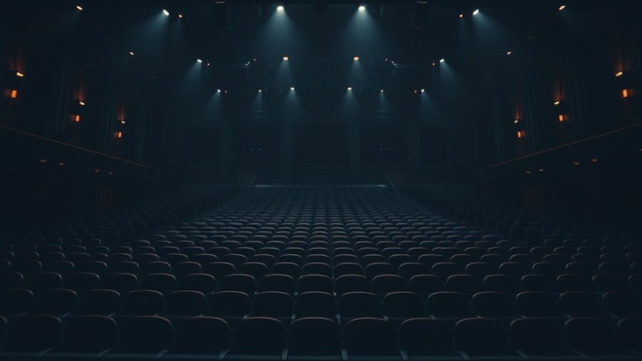 Cinematic view of an empty auditorium symbolizing church membership and faith commitment.