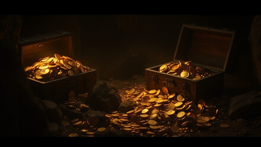 Magi gifts significance in a cinematic scene of treasure chests overflowing with gold.