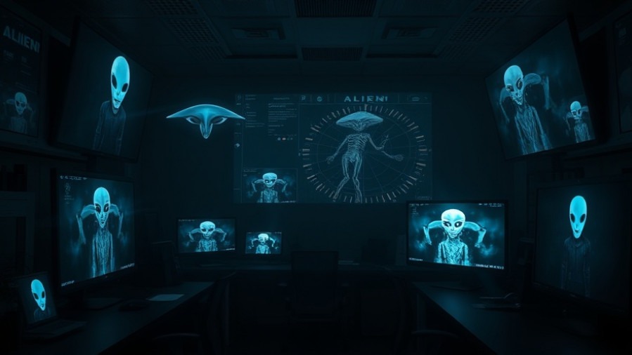 Ominous dim office with AI displays; reflecting on AI in Christianity.