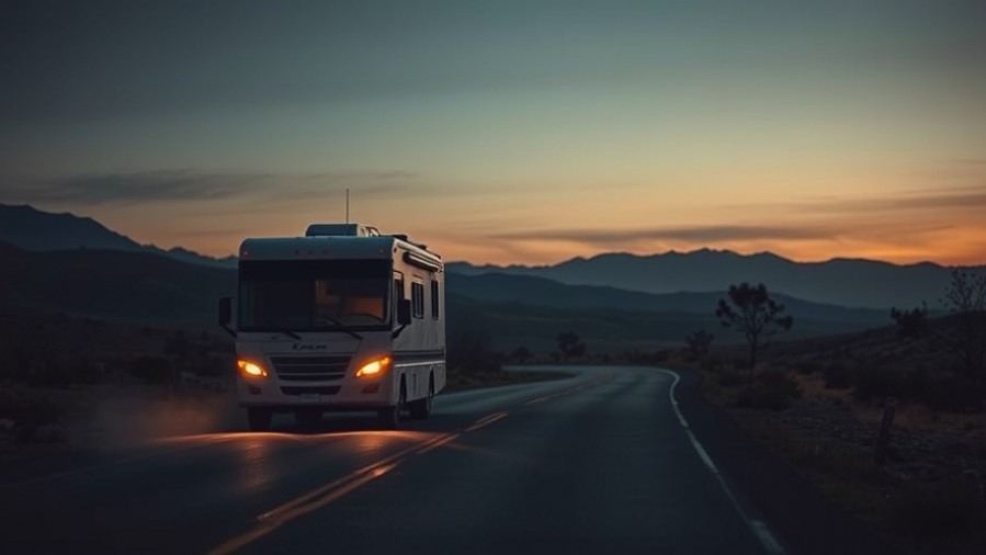 Patricia King-inspired RV journey at dawn, echoing grassroots evangelism.