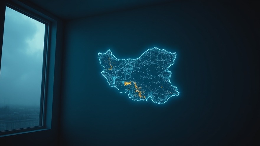 Cinematic scene of a glowing digital map of Iran, reflecting the power of prayer.