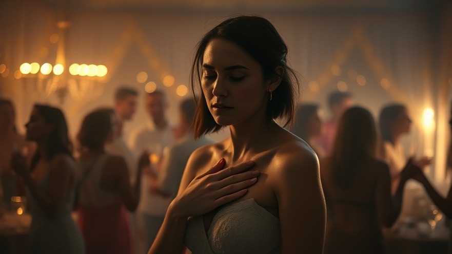 A young woman in a party room feels hurt while Jesus offers healing; a scene of end times love.