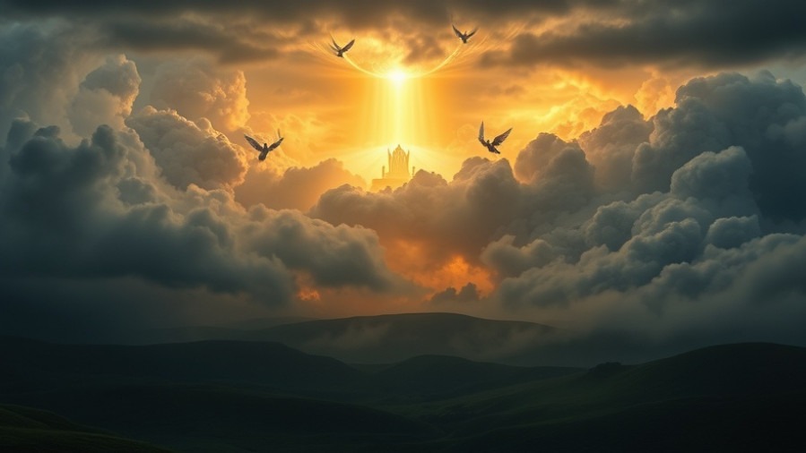 A divine throne amid golden light and angels, showcasing the power of praise.