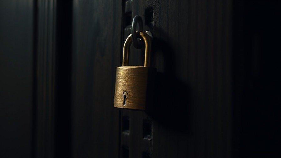 Golden lock on a dark wooden door symbolizes spiritual warfare and personal breakthrough.