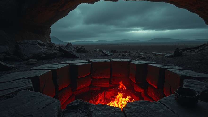 Personal Breakthrough in Spiritual Warfare: An ancient well burns with fiery red flames, illuminating the dark landscape.