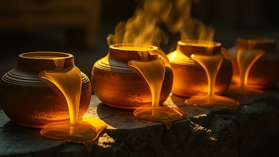 Anointing oil flows from clay pots, symbolizing spiritual warfare and prophetic insights.