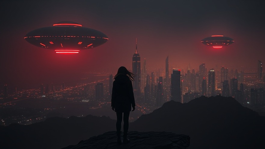 A young woman on a cliff gazes at a futuristic city, embodying prophetic insights in spiritual warfare.
