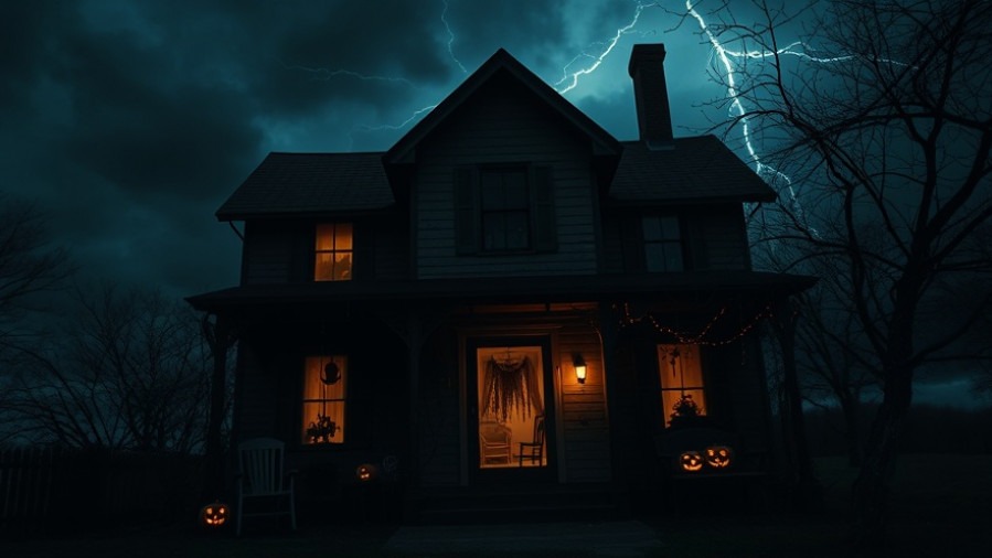 A haunted house under a stormy sky, capturing discernment in spiritual warfare.
