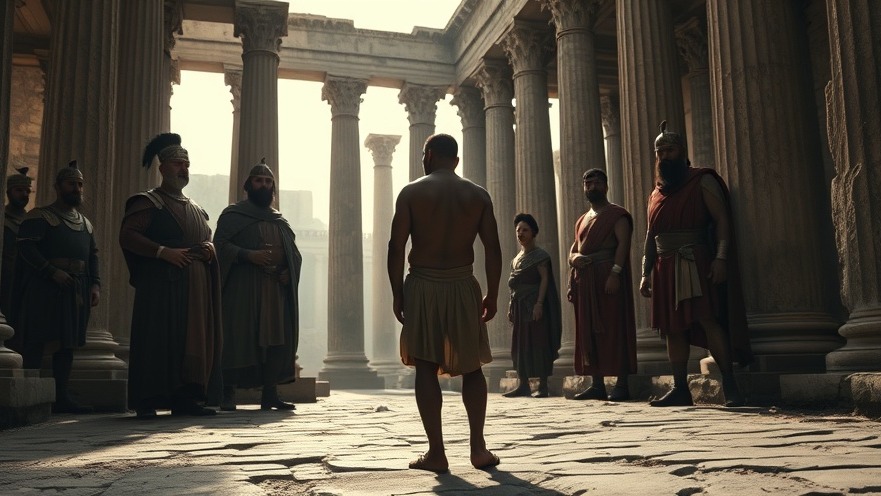 Cinematic portrayal of ancient Roman scourging; explores faith resilience in spiritual warfare.