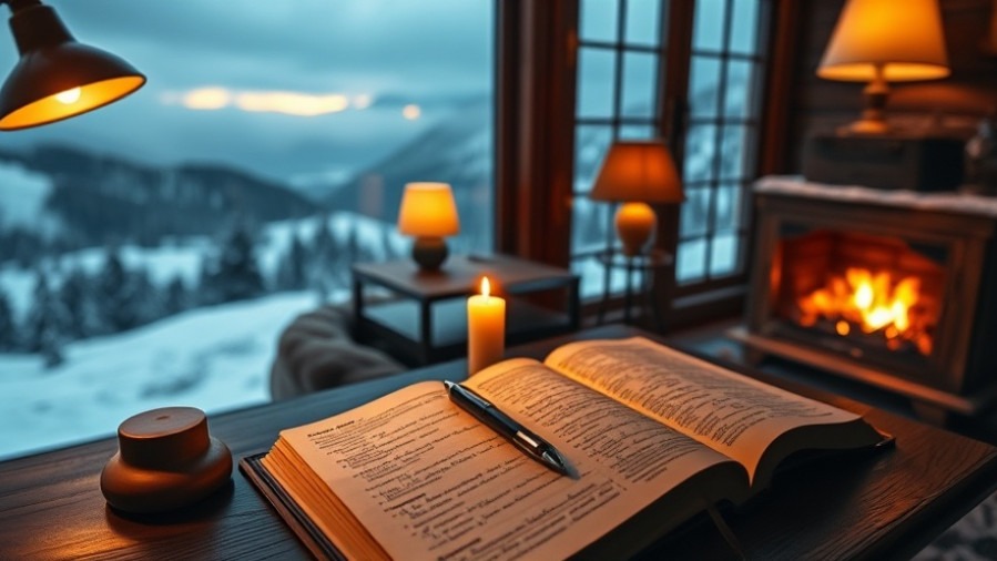 A cozy mountain office with warm light, symbolizing spiritual breakthrough and prayer.