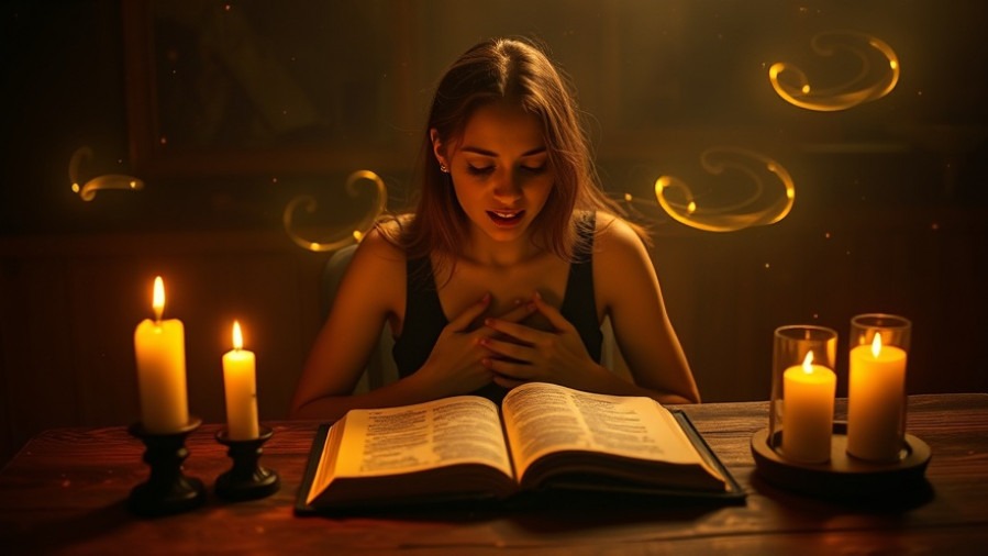 A young woman prays with reverence, illuminated by candlelight, embodying the Power of Prayer.