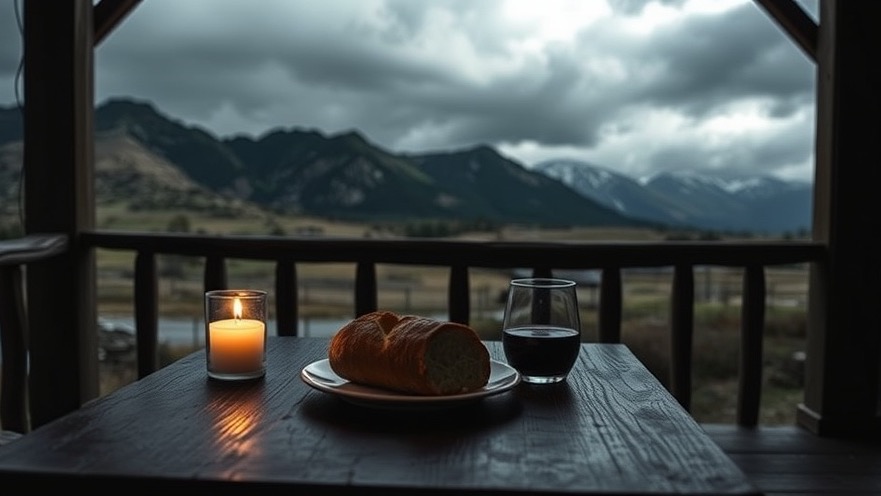 Communion America scene with bread and wine, reflecting Melchizedek's significance.