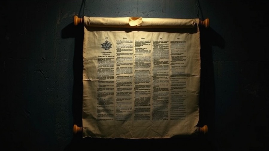 Worn scripture scroll highlighting biblical prophecy in a dim, reverent setting.