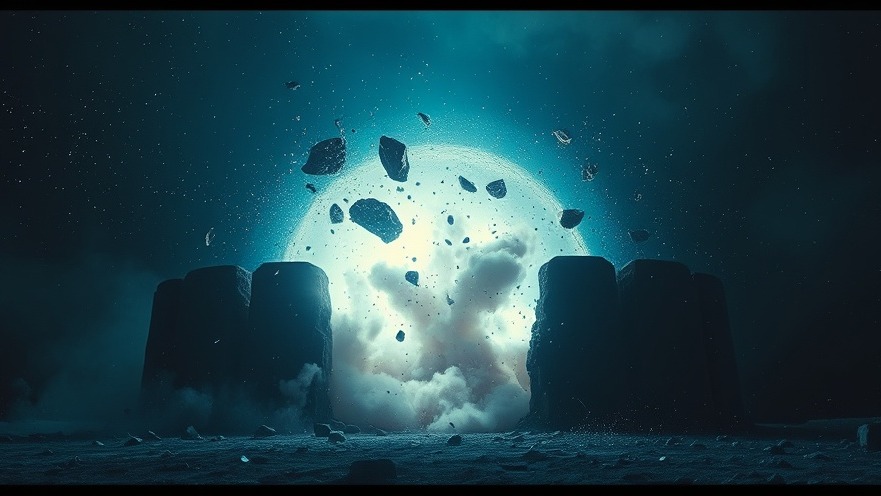 A dramatic explosion from a tomb, symbolizing prophetic insights in spiritual warfare.