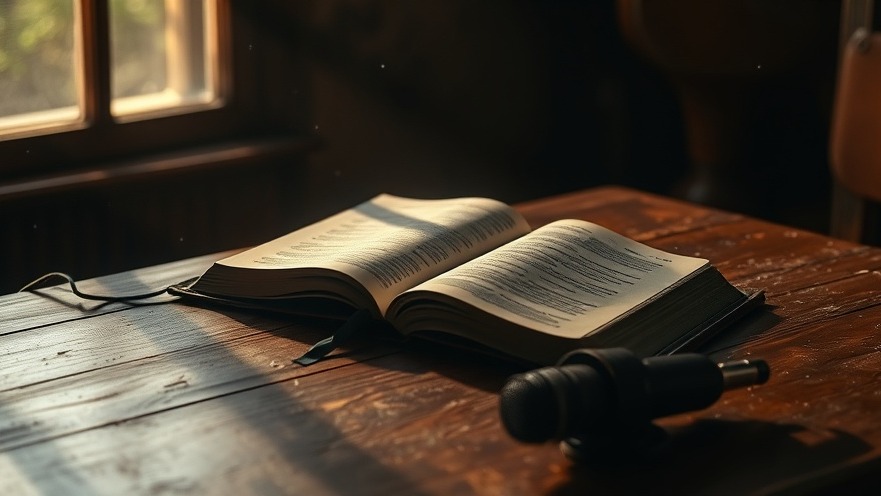 Cinematic scene of Bible and microphone symbolizing prophetic believers' spiritual warfare.