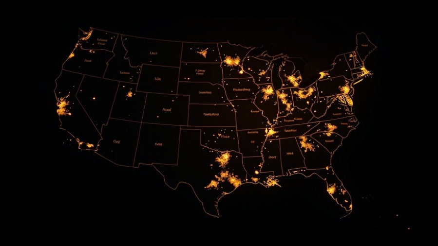A glowing USA map highlighting cities, capturing prophetic update on economic shifts.