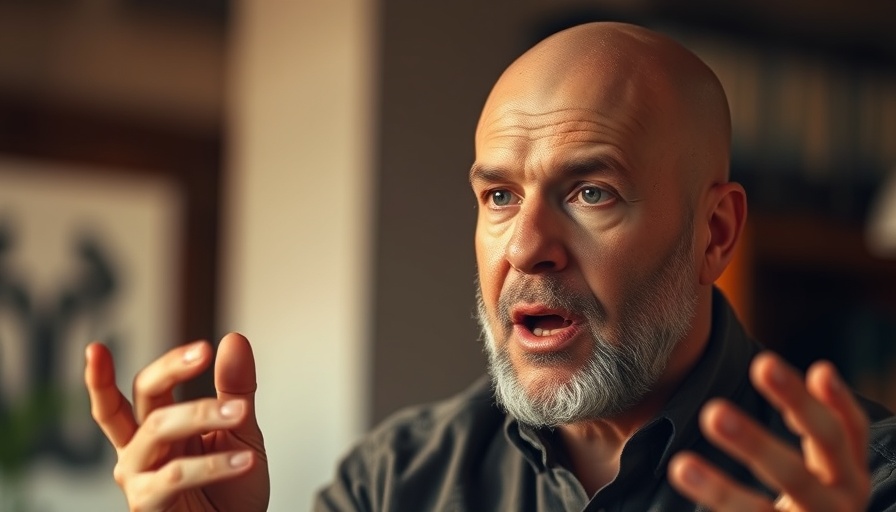 Rick Renner passionately speaking with gestures indoors.