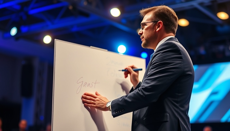 Speaker writing on whiteboard during a presentation, 'Recognize the Call on Your Life'