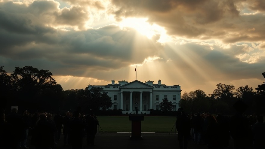 Lance Wallnau addresses Christian leaders with prophetic insights at a podium near the White House.
