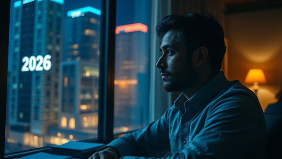 Lance Wallnau reflects on prophetic insights amidst a modern, illuminated scene.