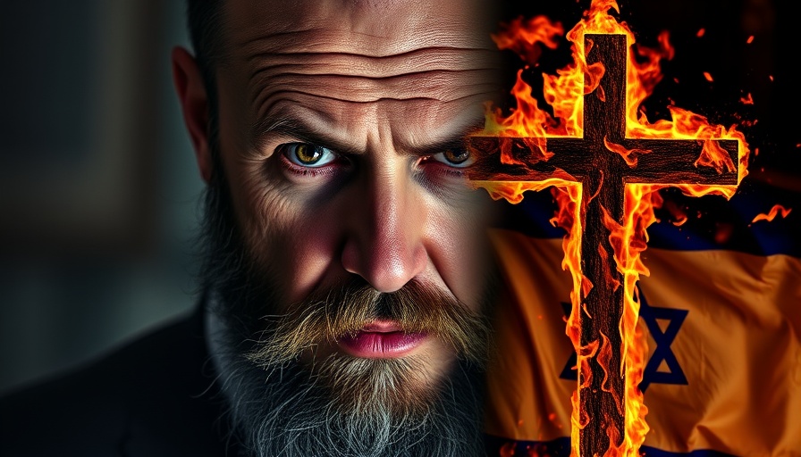 Intense portrait of a bearded man with a dramatic split-screen effect.