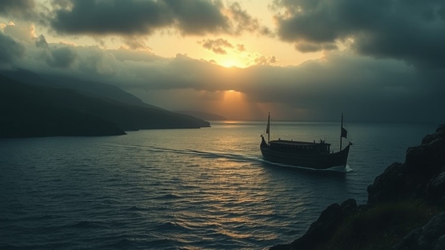 Cinematic scene of Noah's Ark on a vast sea, highlighting JosephZ's Prophetic Messaging.