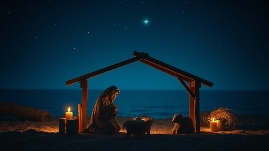 A serene nativity scene capturing the power of prayer, illuminated softly.